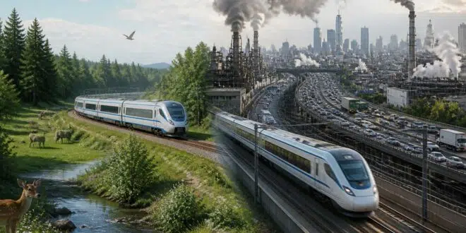 découvrez comment le train, qu'il chemine ou roule, influence l'environnement et l'économie, en analysant ses impacts écologiques et ses bénéfices économiques.