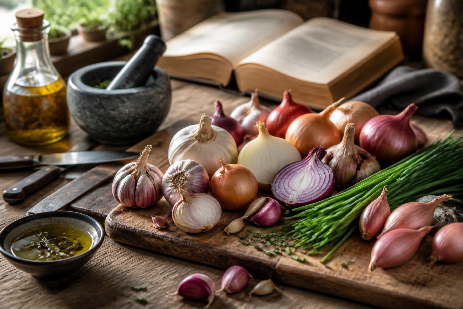 découvrez les secrets culinaires des légumes alliacés et apprenez à sublimer ail, oignon, échalote et leurs alliés dans vos recettes pour des plats savoureux et pleins de bienfaits.