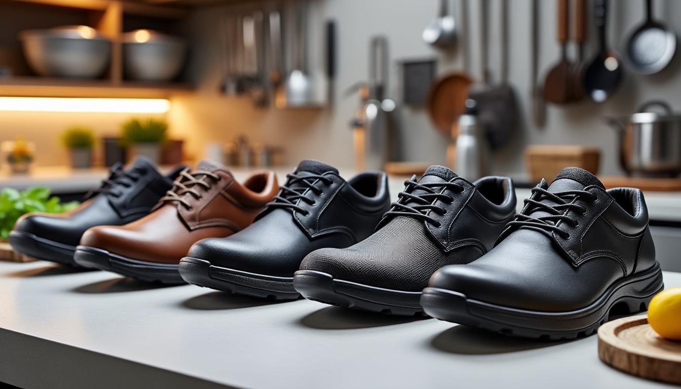 découvrez notre sélection des 10 meilleures chaussures de sécurité pour cuisine alliant confort et style, idéales pour les chefs professionnels. assurez votre sécurité en milieu de travail tout en restant à l'aise toute la journée grâce à notre guide complet.