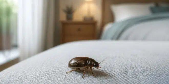 découvrez comment identifier et éliminer le petit insecte marron à carapace dure dans votre chambre, avec des conseils pratiques pour protéger votre maison efficacement.