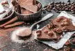 Chocolat and spices on black table